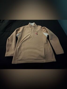 Tan Quarter-Zip Fleece Pullover